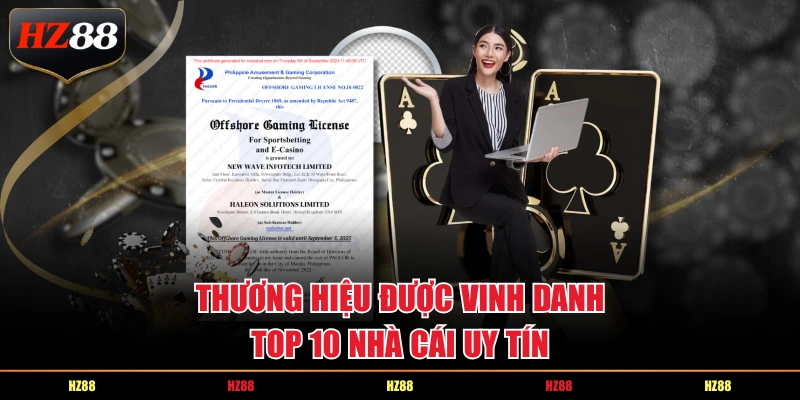 Thương hiệu được vinh danh top 10 nhà cái uy tín